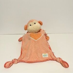 Eden Orange Peach Monkey Lovey Rattle Security Blanket SHERBERTS Baby Knots 2003